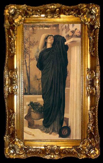 framed  Lord Frederic Leighton Electra at the Tomb of Agamemnon, ta009-2